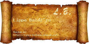 Lippe Balázs névjegykártya